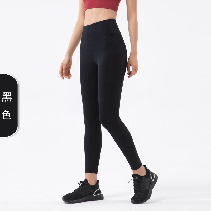 

Женские облегающие брюки для йоги с высокой талией, поднимающие бедра, спортивные фитнес-брюки с эффектом «персиковых» ягодиц и голыми боковыми карманами S