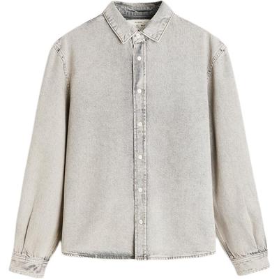 Origins Special Collection Casual Comfortable Polo Collar Long Sleeve Denim Jacket Men Jackets Light-Gray 2553422-811