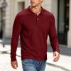 Men's Knit Long Sleeve Button-Up Shirt Casual Loose Fit Color