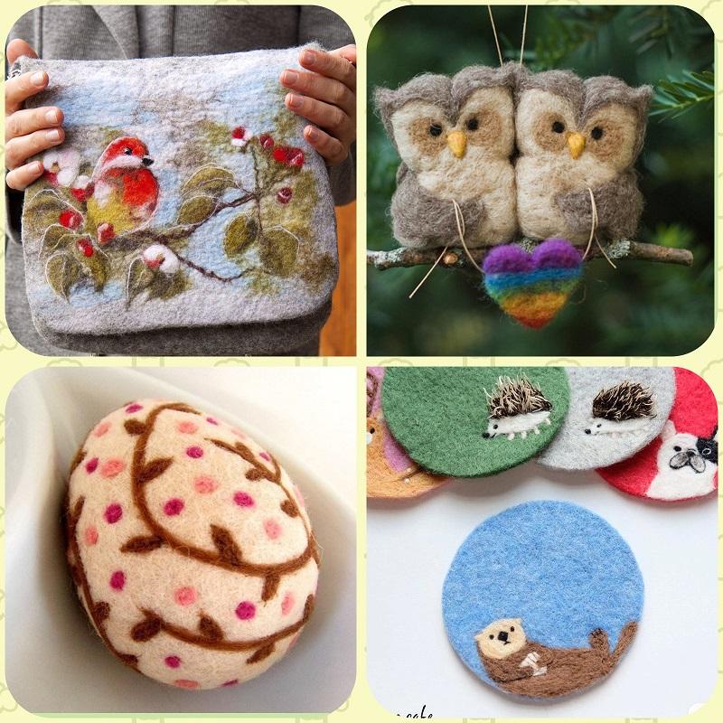 270 G Felt Wool Set of 54 Colours Wool Roving Felting Wool Dry Felting Needle Felt Accessories for Starter DIY Wool Craft