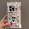 Colored Heart-Shaped Eyes Lychee Texture Phone Case For iPhone 17 Pro Max 16 Plus 15 Pro 14 13 12 11 XS XR 17Air Soft Cover