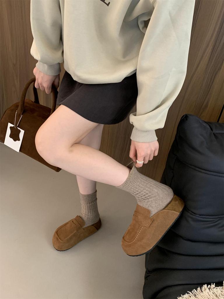 Walking Cozy Casual Baotou Half Slipper Loafers Female Slingback Slip On Mule For Women Platform New 2024 Design Comfort