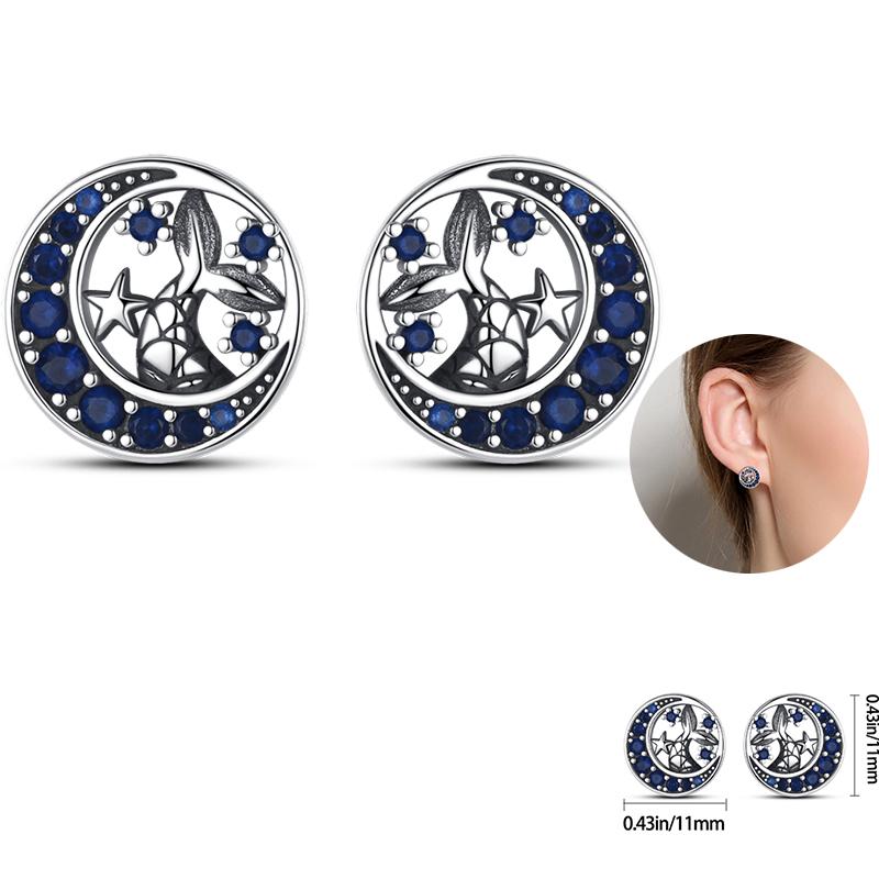 Ladies Sweet 925 Silver Ocean Star Flower Butterfly Design Trendy Earrings Birthday Commemoration Day Fine Sweetheart Jewelry