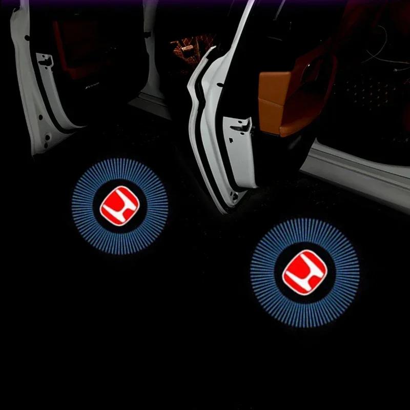 2PCS Car Door Projector Led Welcome Shadow Light for Honda Mugen Jazz Fit Accord CRZ Vezel Civic CRV Insight Crosstour H-RV NSX TP6