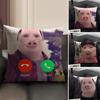 John Pork Dzwoni Śmieszna Poszewka na Poduszkę Naturalny Len Tkanina Organiczna Dwustronny Druk Sofa Wystrój Domu Prezent Poszewka