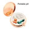 Round Pills Box Case for Pocket, Metal Medicine Tablets Holder Case Pills Organizers Pills Container for Travel Handbag