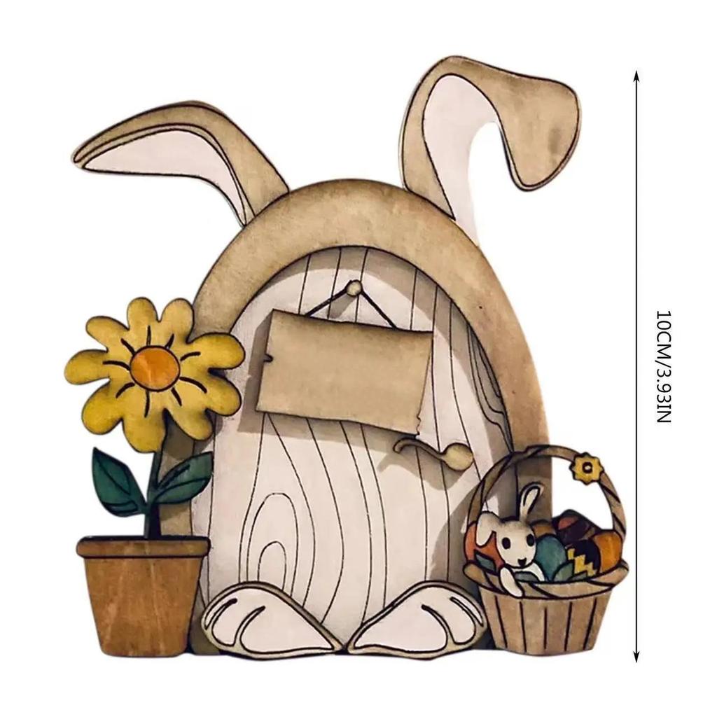 1 Pcs Cartoon Wooden Mini DIY Door Fairy Tale Gate Door Decoration Garden Courtyard Decoration Fairy Elf Door Craft Ornaments