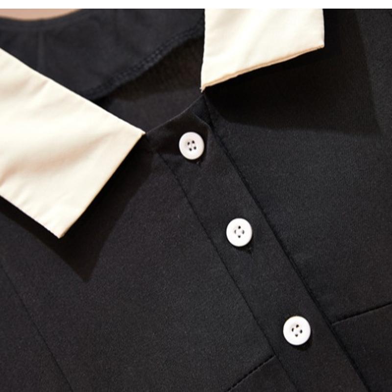 L~4XL Vestido de Mujer Doble Lado para Usar Talla Grande Cintura Vestido de Verano para Mujer Nuevo Estilo Mujeres Gordas Vestido Francés de Doble Cara