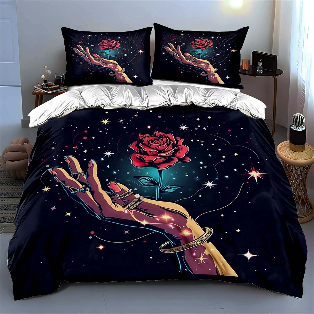 Magical rose hand. Bedding Duvet cover sets Duvet covers Pillowcases gifts (1 * Duvet Cover 2 * Pillowcases, without duvet insert)