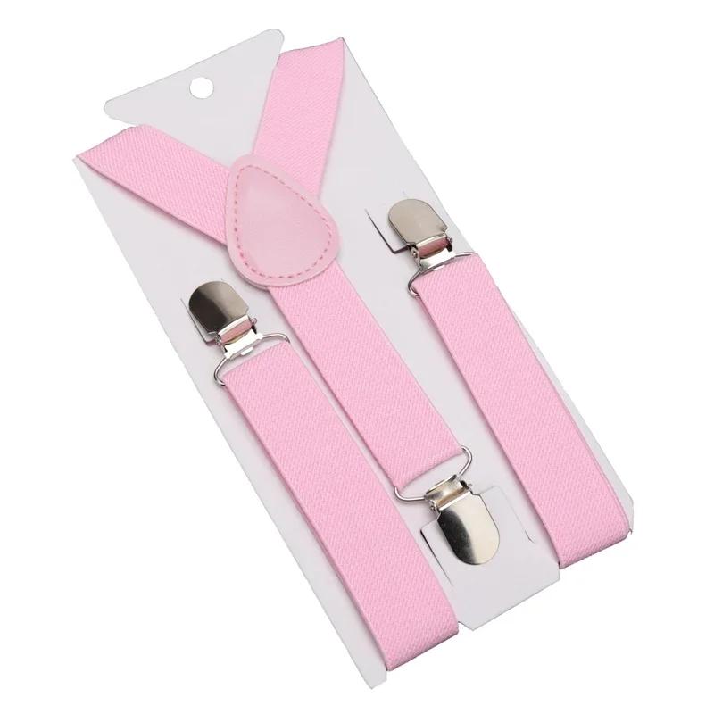 Solid Color Kids Suspenders with Fashion Children Boys Braces Girls Elastic Adjustable Suspenders Baby Wedding Ties Accessories