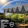UV Protection Wave Retractable Sun Shade Canopy Waterproof Shade Cover  Courtyard