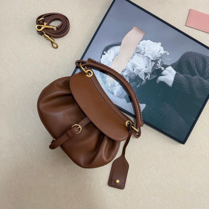 Vintage Washed Leather Saddle Bag - Casual Commuter Handbag Women