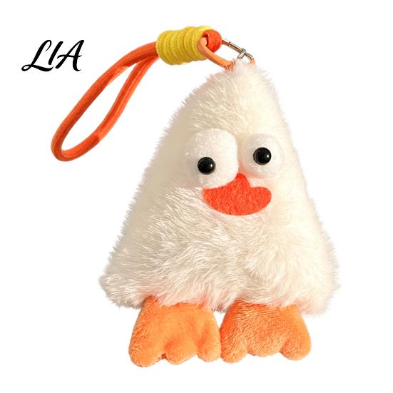 Flauschiges Cartoon-Hängeornament Niedlicher Tier-Plüsch-Schlüsselanhänger mit großen Augen, Dreieckiges Monster-Anhänger für Plüsch-Schlüsselanhänger Kinderrucksack, Weicher Taschenanhänger,