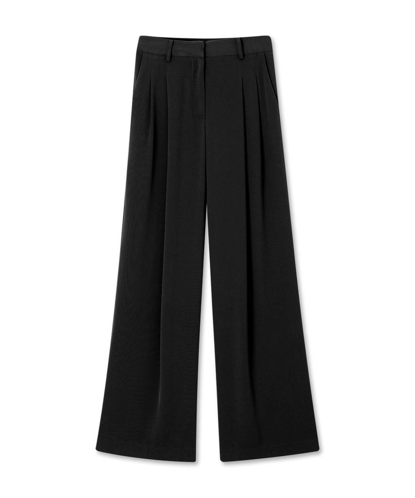 Michikoleondeonkosino Two-Pin Tuck Wide Slacks Black