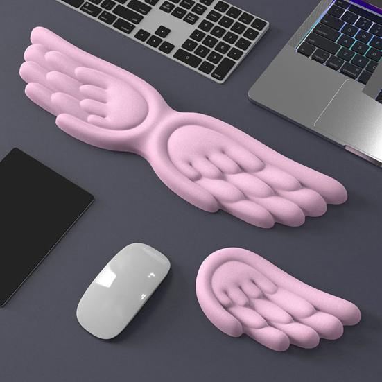 Angel Wing Keyboard Wrist Rest Ergonomic Wrist Support Pad Silicone Mouse Wrist Rest Laptop Wrist Cushion for Office Gaming