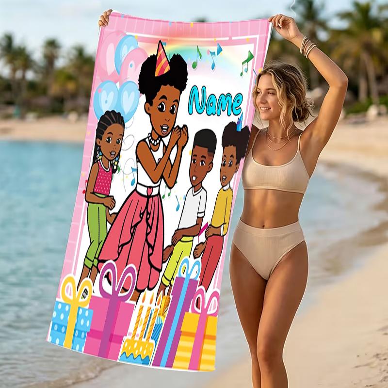 Customizable personalized beach towels Gracies Corner themed designs.Suitable for the beach, yoga, sports;ideal as beach accessories