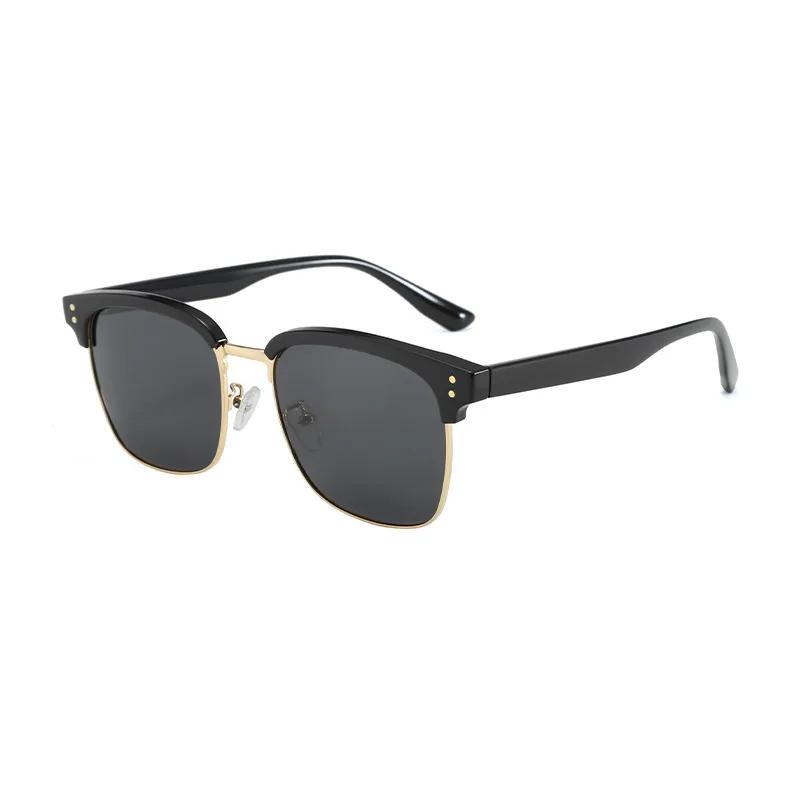 New Sunglasses For Men Classic Half Frame Polarized Lenses Sun Glasses Luxury Brand Designer Square Shades Vintage Glasses