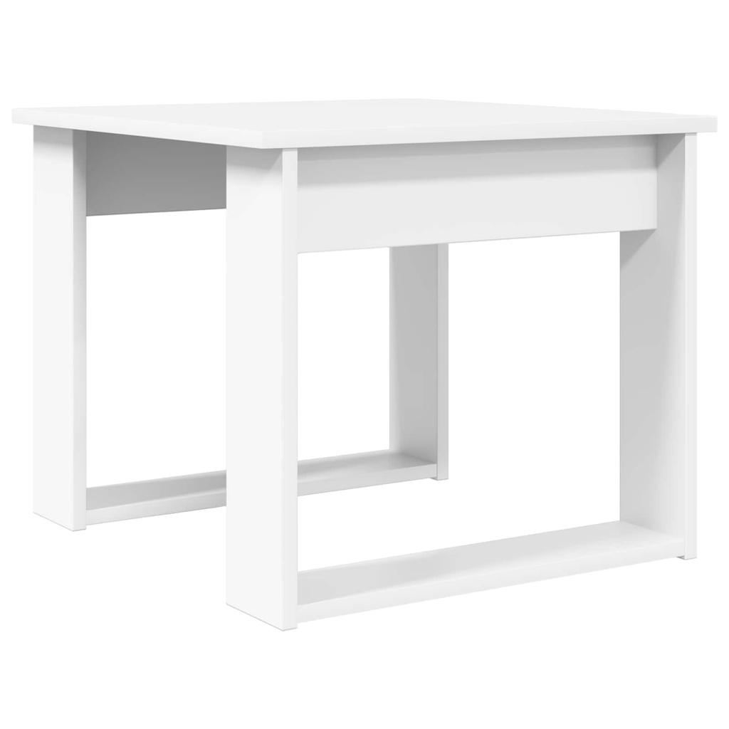 Coffee Table Set 2 Pcs White Wood Based Material