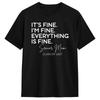 Men's T-Shirts I’m Fine Everything Is Fine Senior Mom Class of 2027 Funny 100% Cotton Tee Shirt Short Sleeve T Shirt Crewneck
