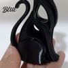 PLA Cat Sculpture 3D Printed Hollow Figurine Modern Black White Kitten Statue
