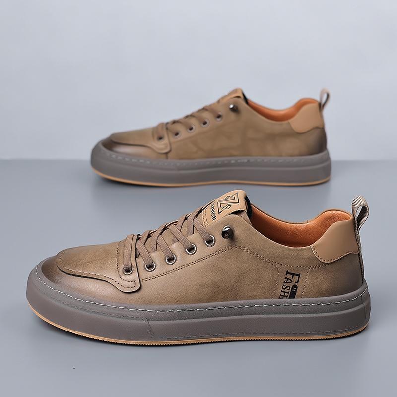 Leisure Walk Mens Casual Shoes Outdoor Leather Sneakers Fashion Driving Walking Skateboard Shoes New Simple Male Vulcanize Shoes