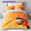 Son Goku Muster Bettwäsche, Steppbett Set Bettbezug Kissenbezug Zuhause Geburtstagsgeschenk (1 Bettbezug + 2 Kissenbezüge, ohne Füllung)