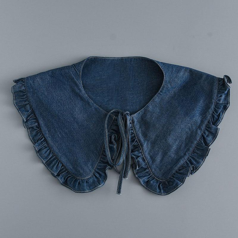 Vintage Ruffle Women Detachable Collar Tie Necklace Detachable Lapel Shirt Fake False Collar Woman Lace Tie Neckwear Nep Kraagie