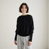 Bat sleeve pleated 0 Quan wool crew neck top early autumn thin loose inside knitted sweater women