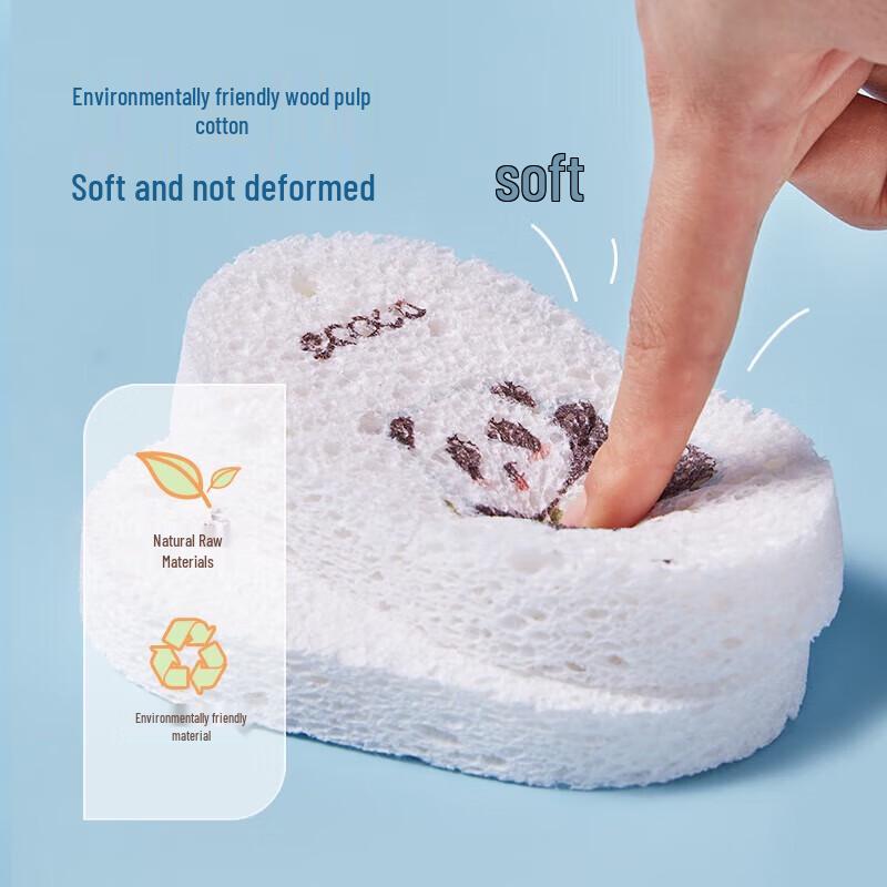ecoco Co Panda Wood Pulp Dish Sponge Set