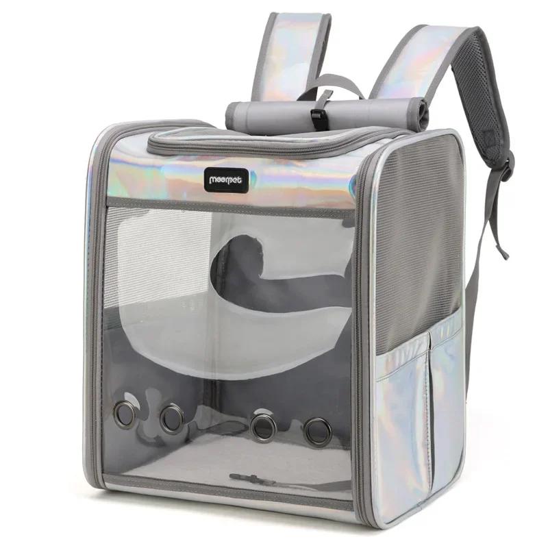 

Рюкзак-переноска для домашних животных, дышащая сумка для переноски щенков, ткань Оксфорд, портативная, складная, большая, прозрачная, принадлежности для переноски домашних животных