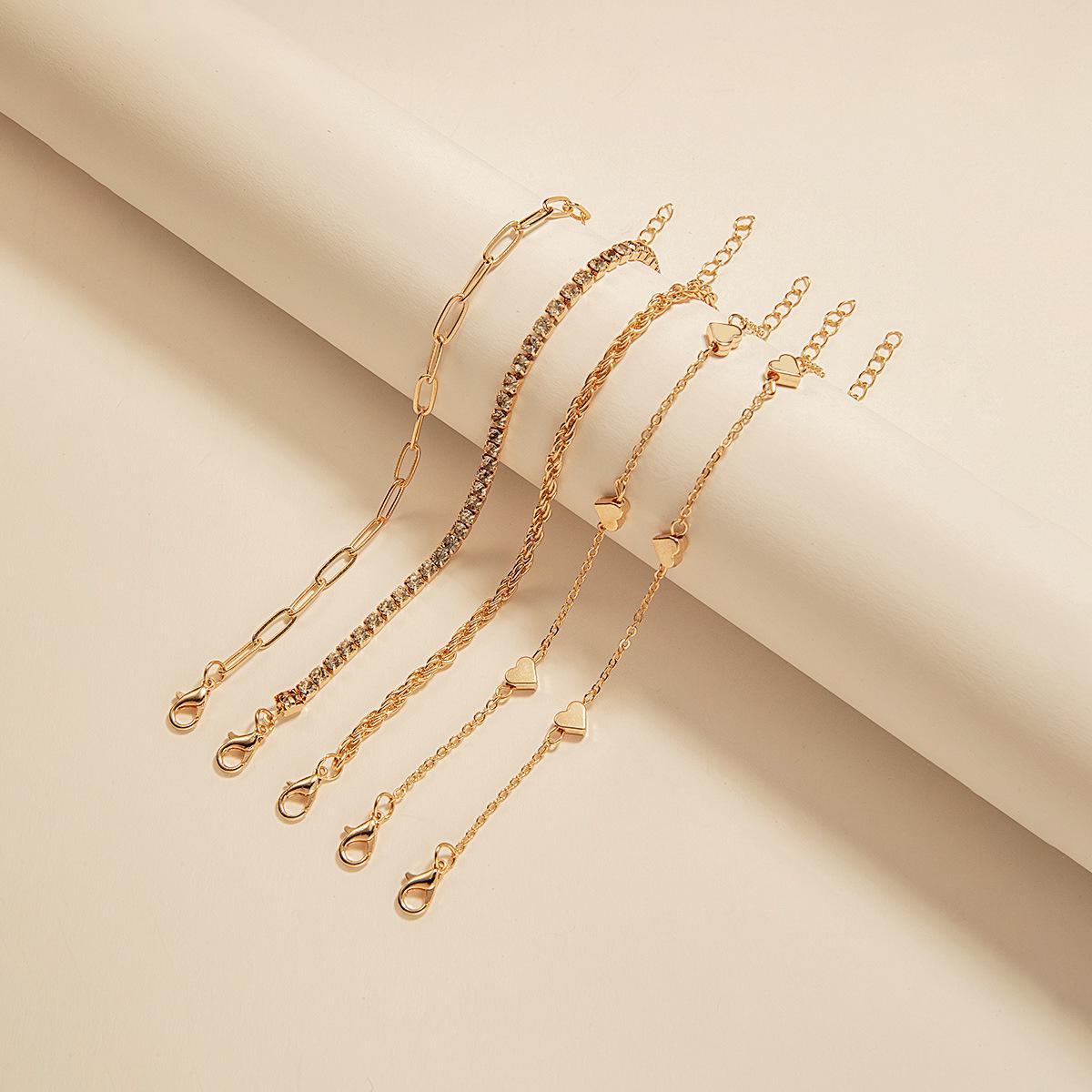 Богемный Минималистичный Женский Многослойный Металлический Браслет-Цепочка Набор