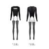 Women's Oily Glossy Bodysuit Stockings with Suspender, Horse Oil Silk Thin Black Plus-Size Lingerie