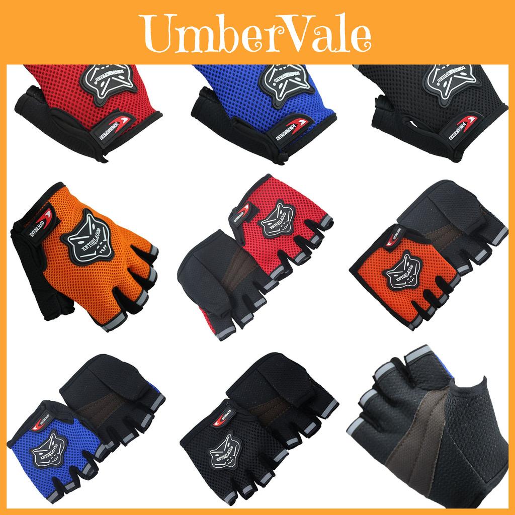 Summer Breathable Mesh Half Finger Cycling Gloves With Fox Head Design For Men And Women