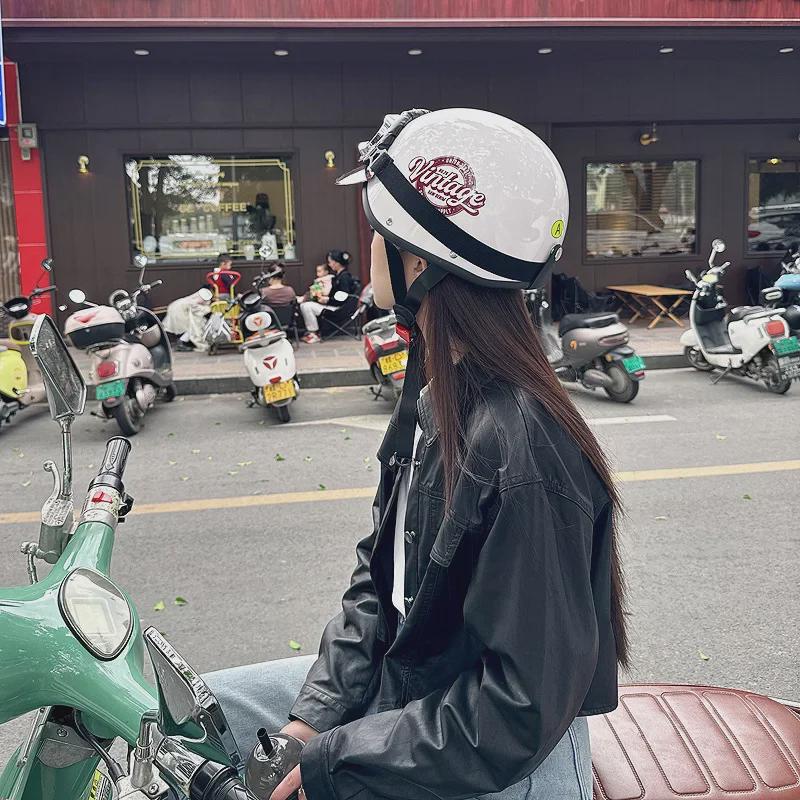 Tide Brand 3C Electric Motorcycle Standard Half Helmet with Sun Protection for Men & Women