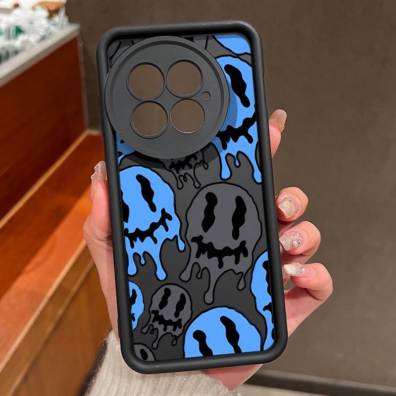 Shockproof Matte TPU Soft Phone Case Shell For OnePlus 13 12 13R 13T 12R ACE 5 3 2 11R Funny Skull Pattern Lens Protection Anti-Fall Cover