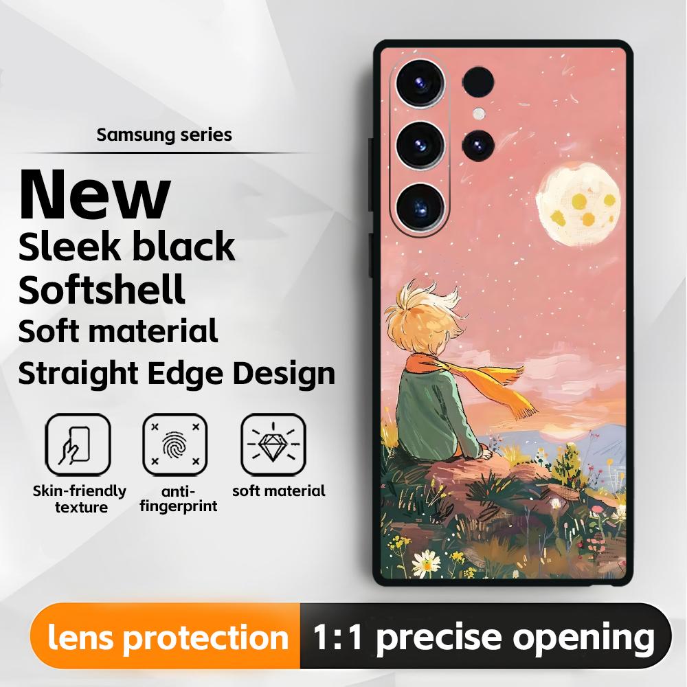 Anime The Little Prince Phone Case For Samsung Galaxy S25 S24 S23 S22 S21 S20 Plus Ultra Note20 Soft Black