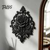 Niche Home Decoration Gothic Rose Wall Decor, 3D Printed Black Matte Floral Relief Hanging Dark Romantic Sculpture Sculpture, Baroque Style