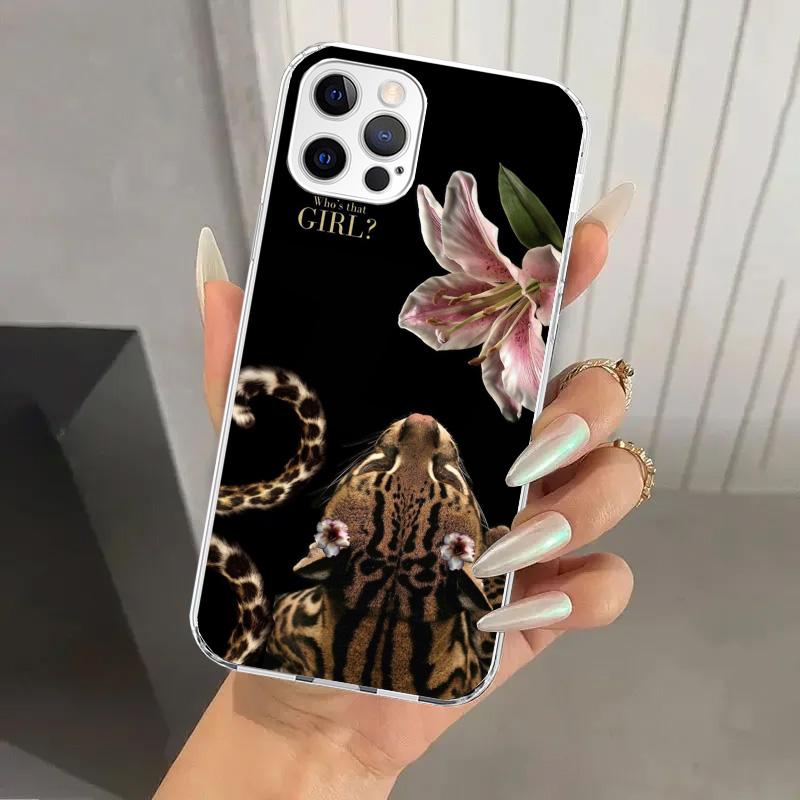 Rosa Leopardenmuster Handyhülle für iPhone 17 Air 16 15 Plus 14 13 Mini 12 11 Pro Max 16E 7 8 SE 2020 Weiche Funda Druckschale 17 Ai