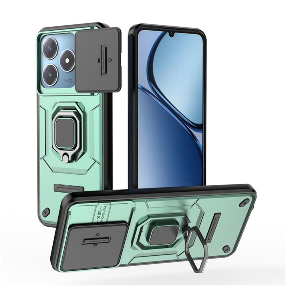 For OPPO Realme C61 C63 Case Luxury Ring + Movable Window Back Cover Armor Case For OPPO Realme Narzo N63 C 61 C 63 Phone Case