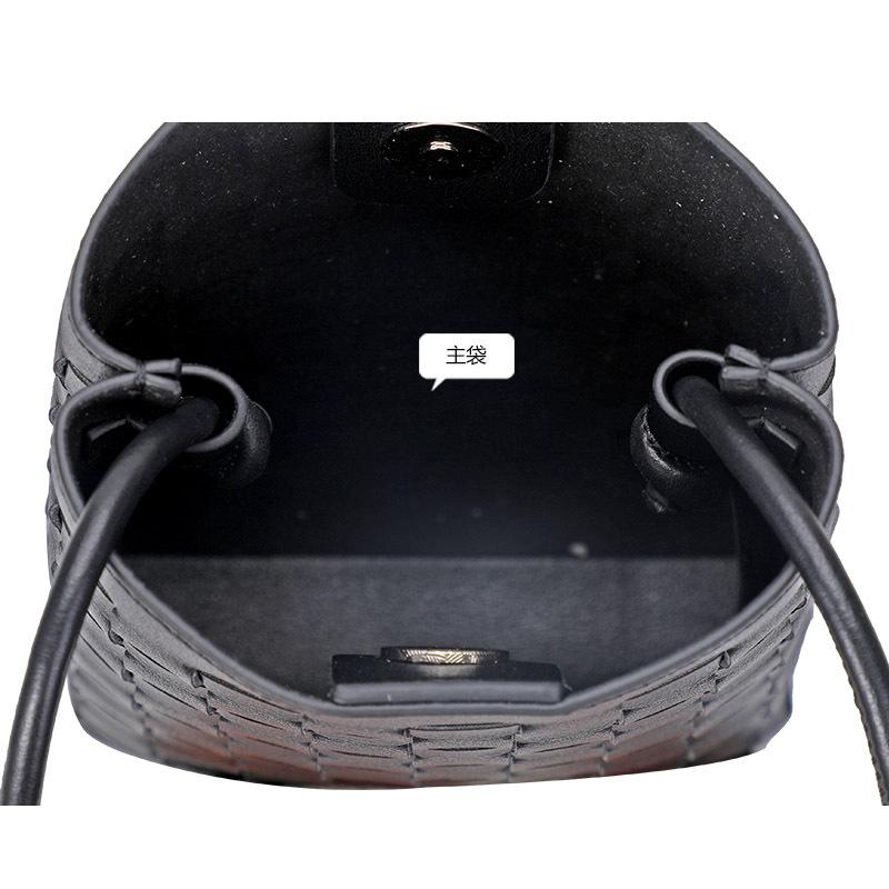 Korean Version of Versatile Woven Cowhide Mobile Phone Bag New Genuine Leather Small Bag Texture Mini Crossbody Women's Bag