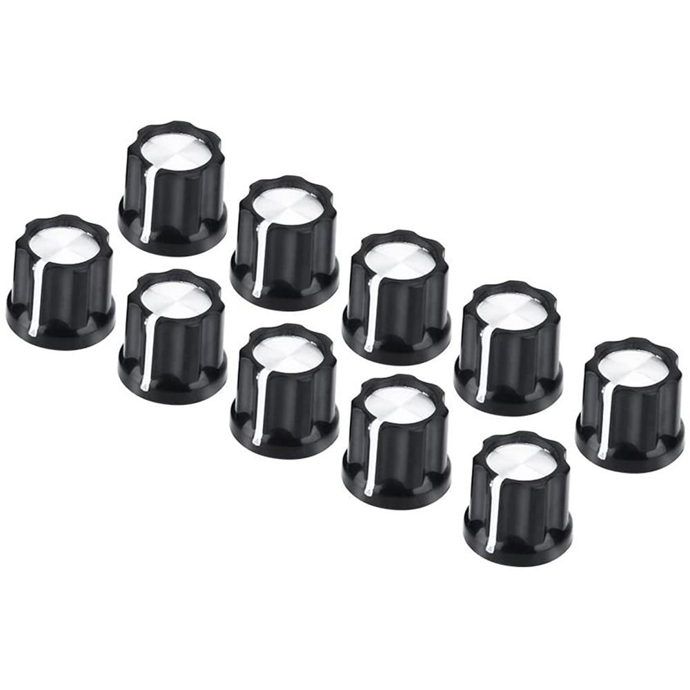 Classy-10Pcs Black Potentiometer Control Knob Volume Audio Control Knobs Electric Guitar Bass Parts