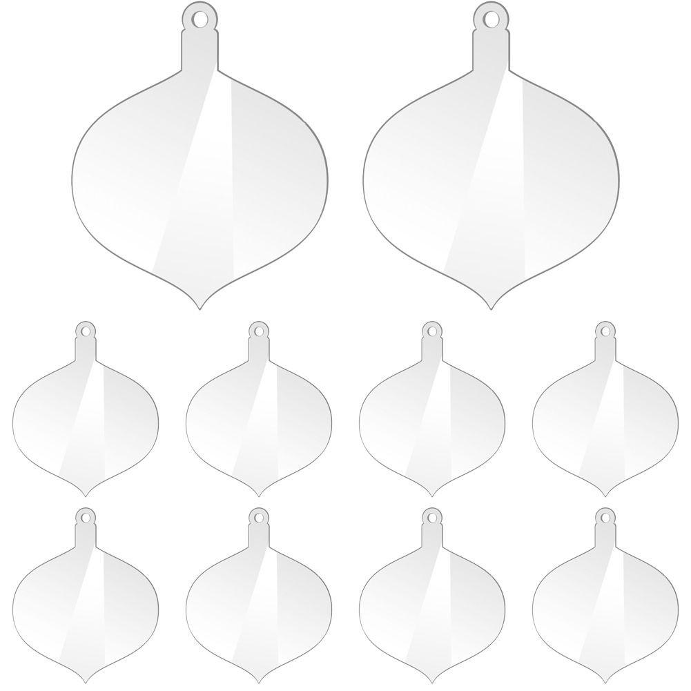 Transparent Acrylic Christmas Tree Baubles Hanging Ornaments Xmas DIY Crafts
