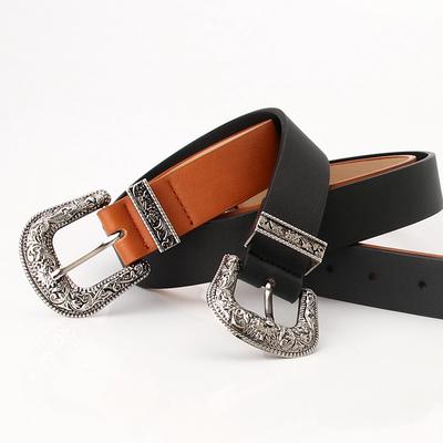 Klassischer Damen Retro Dornschließe Gürtel Cooler Dekorativer Gürtel Jeansgürtel Charge