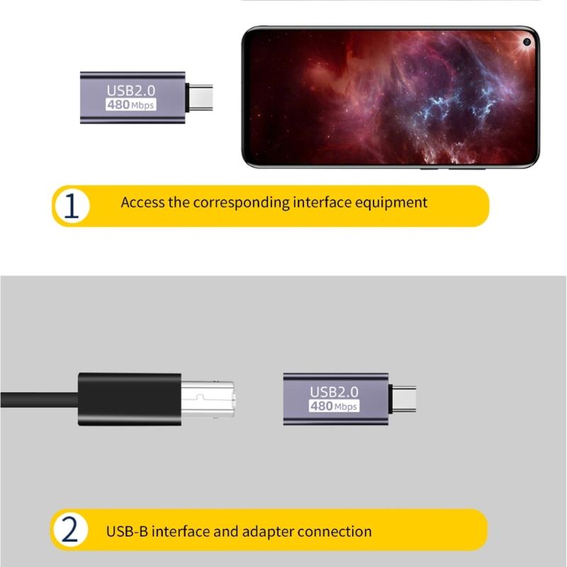 USB B Female Series Converters Adapters for Electronic Keyboards, Piano, Drum, Printers,Scanner Support Data Transmission