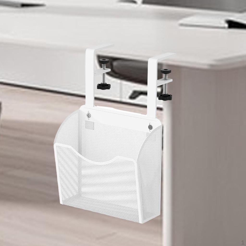 under Table Storage Holder Clamp on Desk Basket Side Rack for Bathroom