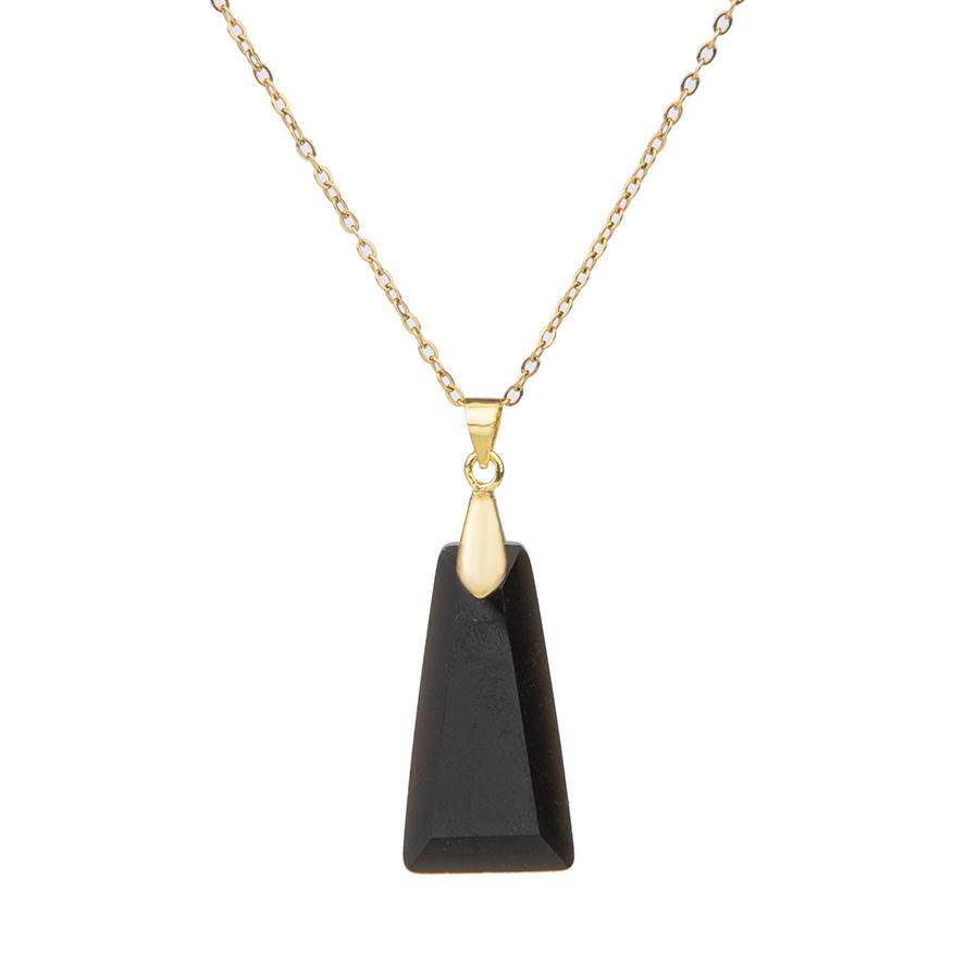 Natural Stone Pendant Jewelry Making DIY Necklace Earrings Accessories Gift Trapezoid Shape Safe Luck Tag Natural Stone Necklace