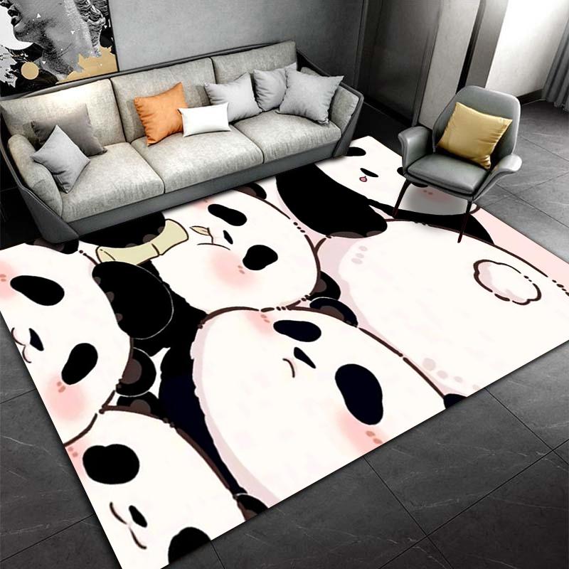 Tappeto Adorabile con Disegno di Panda Cartone Animato per Decorazione Soggiorno o Camera da Letto Adatto per l'uso come antiscivolo per divani in soggiorno e camera da letto