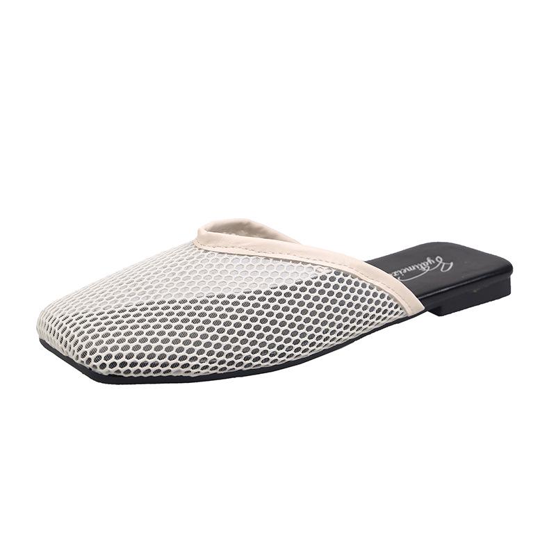 Baotou Women's Summer Flat Roman Sandals - Non-slip, Breathable & Stylish Half-covered Slippers