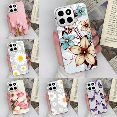 Ultradünne transparente Handyhülle für Huawei Honor X8c X6c 400 Pro X7a X8a Elegantes Blumenmuster Weiches Silikon Anti-Sturz Schutzhülle für Huawei Hülle