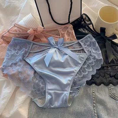 Damen Sexy Spitzen Hipster Unterwäsche Weiche Blumenspitze Low Rise Slips Nahtlose Transparente Mesh Damen Slips